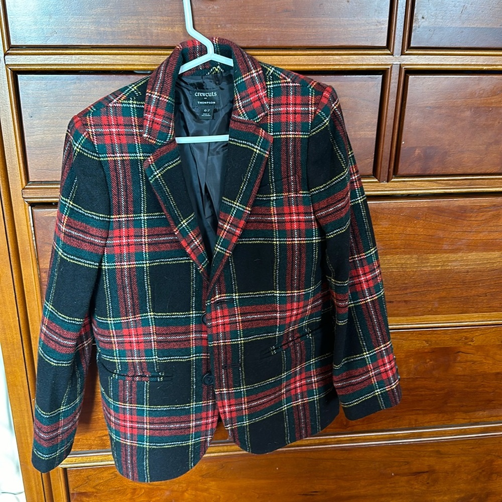 J. Crew Kids Plaid Blazer - Red and Black